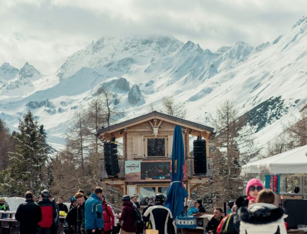 Snowy Mountain with People